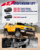 KSP Fitment of 2-4" Aluminum Upper Control Arms for 2003-2024 Toyota 4Runner, 2006-2016Toyota FJ Cruiser, 2002-2022 Toyota Land Cruiser Prado, 2003-2022 Lexus GX