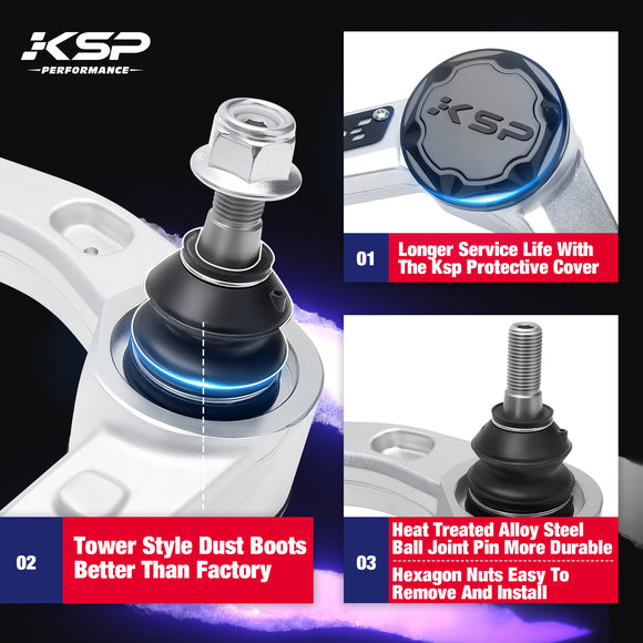 KSP 2003-2024 Toyota 4Runner Aluminum Upper Control Arms Ball Joints Better Than Factory