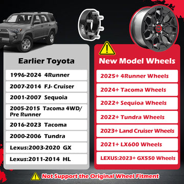 KSP Wheel Spacers convert earlier Toyota M12 x 1.5 to M14 x 1.5 to install new Toyota wheels