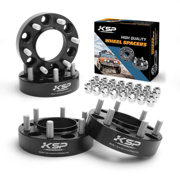 KSP Wheel Adapter lets earlier-generation Toyota vehicles run newer-model Toyota wheels. Once installed, these Pro Billet adapter spacers convert M12×1.5 studs to M14×1.5 and use a purpose-engineered thickness that fits the majority of Toyota trucks. 