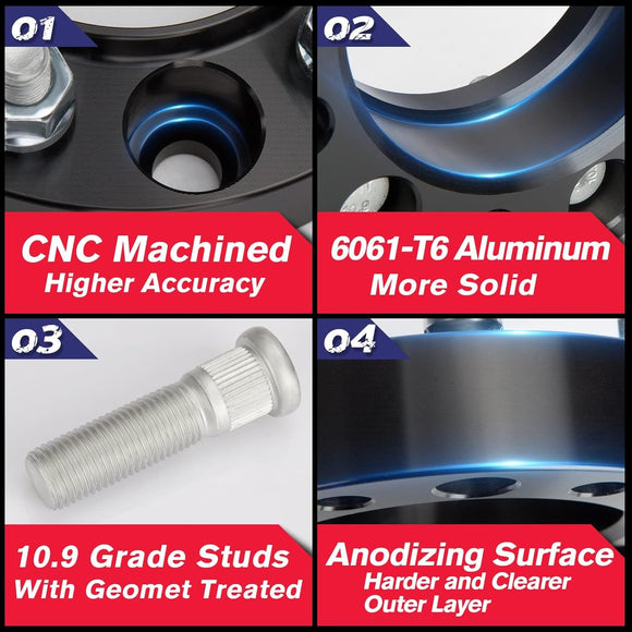 KSP Wheel Adapter lets earlier-generation Toyota vehicles run newer-model Toyota wheels. Once installed, these Pro Billet adapter spacers convert M12×1.5 studs to M14×1.5 and use a purpose-engineered thickness that fits the majority of Toyota trucks. 