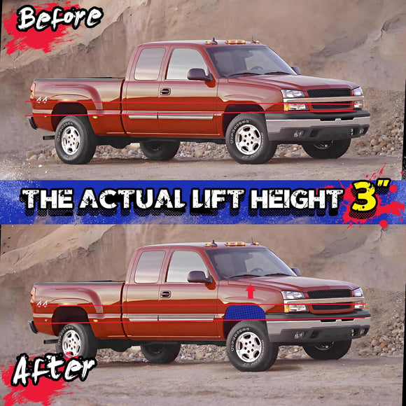 3" Front Leveling Lift Kits For 1999-2006 Chevy Silverado 1500 2WD Coil Spring Spacers KSP