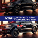 A black 2.5 inch front leveling lift kit for 2019-2022 Ford Ranger