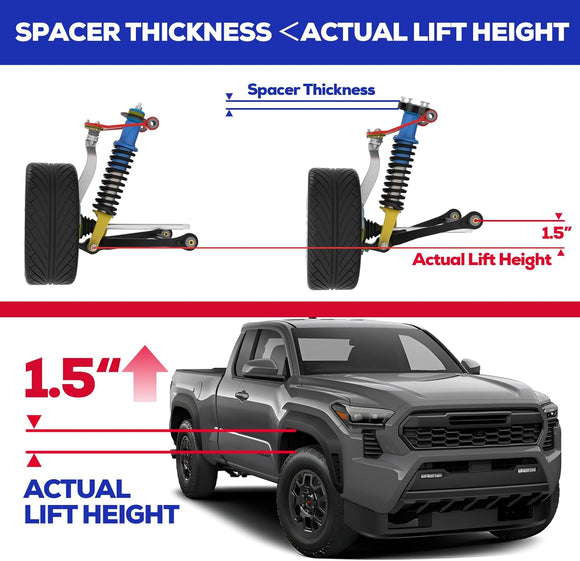 KSP 1.5" Front Leveling Lift Kits Strut Spacer For Toyota 2024-2026 Tacoma 2025-2026 4Runner 2024-2026 Land Cruiser 250
