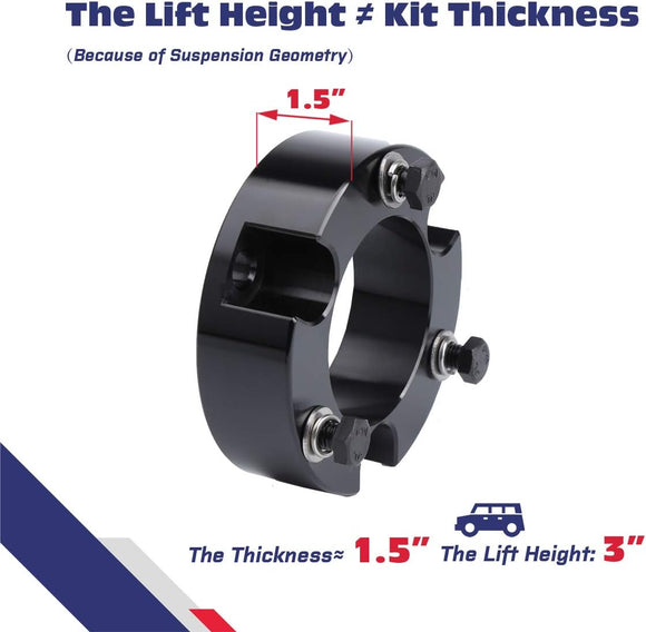 3" Front And 2" Rear Leveling Lift Kit For 2003-2024 Toyota 4Runner and 2007-2015 Toyota FJ Cruiser 4WD