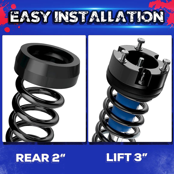 3" Front And 2" Rear Leveling Lift Kit For 2003-2024 Toyota 4Runner and 2007-2015 Toyota FJ Cruiser 4WD