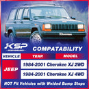 3" Front and 2" Rear Leveling Kit for 1984-2001 Jeep Cherokee XJ with 3 inches Coil Spring Lift Spacer and 2 inches Rear Leaf Shackles