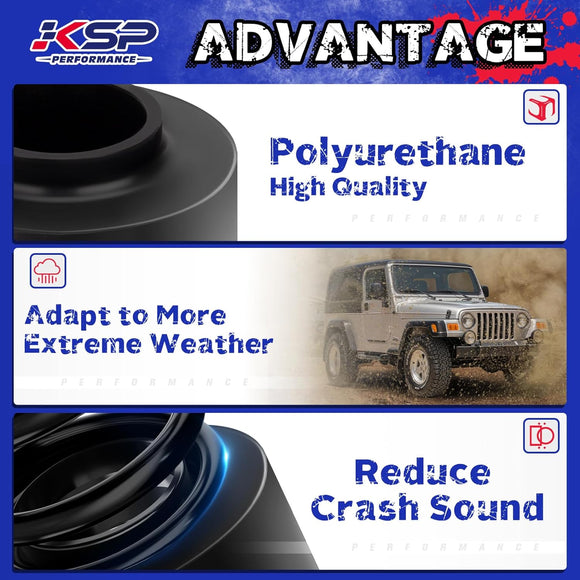 3" Front and 2" Rear Leveling Kit for 1984-2001 Jeep Cherokee XJ with 3 inches Coil Spring Lift Spacer and 2 inches Rear Leaf Shackles
