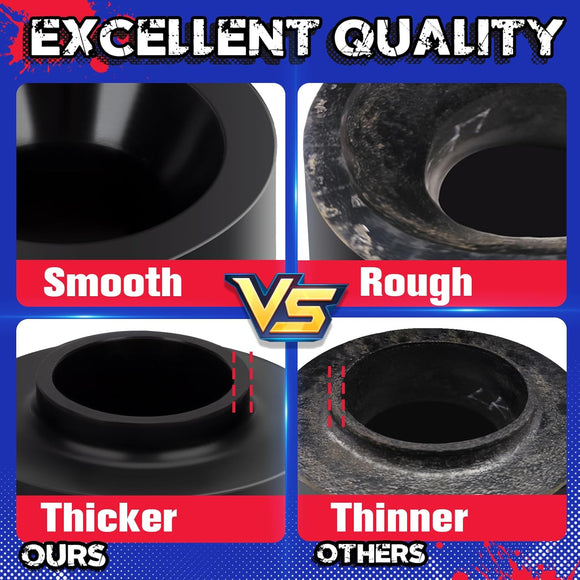 3" Front and 2" Rear Leveling Kit for 1984-2001 Jeep Cherokee XJ with 3 inches Coil Spring Lift Spacer and 2 inches Rear Leaf Shackles