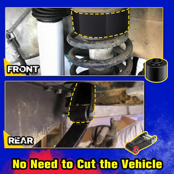 3" Front and 2" Rear Leveling Kit for 1984-2001 Jeep Cherokee XJ with 3 inches Coil Spring Lift Spacer and 2 inches Rear Leaf Shackles