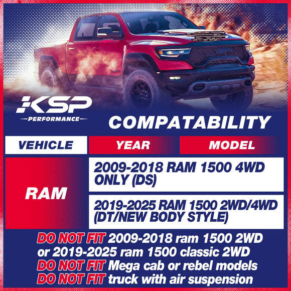 3" Front and 2" Rear Full Leveling Lift Kits 2009-2025 Dodge Ram 1500 2WD 4WD