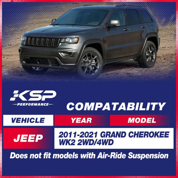 2.5" Front and 0.5" Rear Leveling Kit for 2011-2021 Jeep Grand Cherokee WK2 - 0