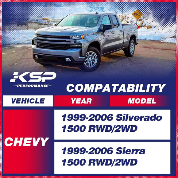 4"-6" Shock Extenders Bracket for 1999-2006 Chevy Silverado 1500 GMC Sierra 1500 Fitment