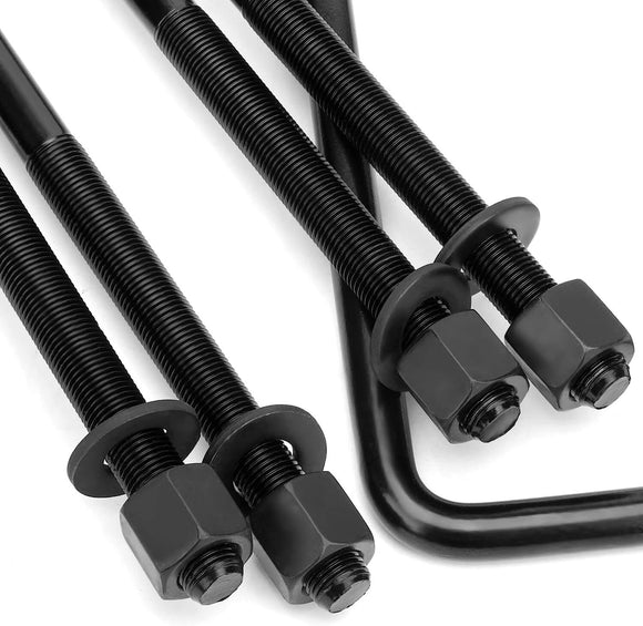 2" Rear Block Leveling Lift Kit U Bolt Leaf Spring For 2000-2010 Chevrolet Silverado 2500HD 3500HD and GMC Sierra 1500HD 2500HD