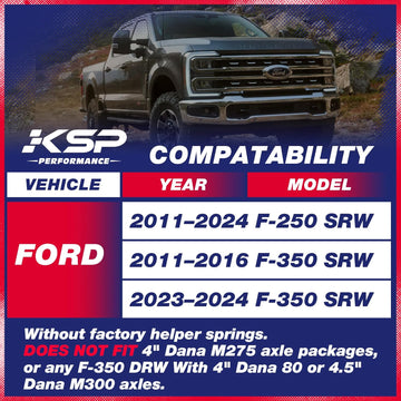 2" Rear Lift Kits For 2011-2026 Ford F250 F350 Super Duty With Leaf Spring Ubolts and Block