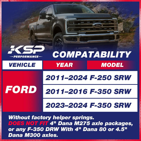 2" Rear Lift Kits For 2011-2026 Ford F250 F350 Super Duty With Leaf Spring Ubolts and Block