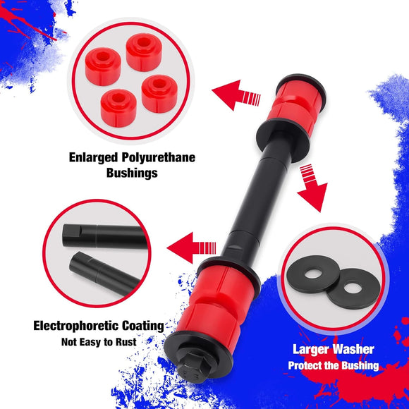 Shock absorber with enlarged polyurethane bushings, electrophoretic coating, and larger washer