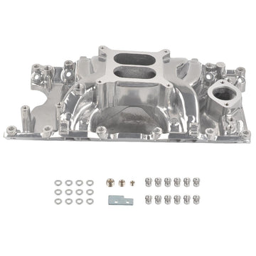 Polished Aluminum Air Gap Engine Intake Manifold for 1967-2003 Chrysler Mopar SB V8 318 340 360