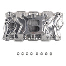 Polished Aluminum Engine Intake Manifold for 1955-1995 Chevy SBC Small Block 350 Silver