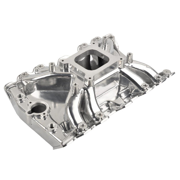 Polished Aluminum Low Rise Intake Manifold for Oldsmobile V8 400/425/455 Engines High Performance Upgrade