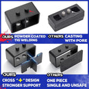 Comparison of powder-coated TIG welding fixtures with casting options, and cross"+" design.