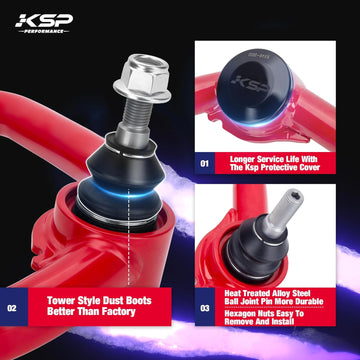 KSP More durable ball joints and close-up
