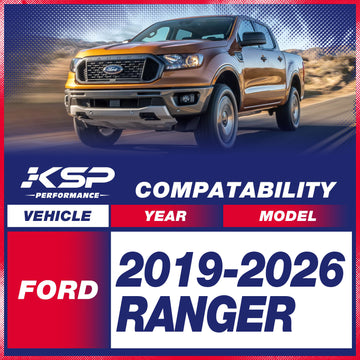 A black 2.5 inch front leveling lift kit for 2019-2026 Ford Ranger