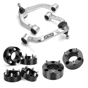 KSP 2-4" Aluminum Control Arm and 3" Front Lift Kits 2" Hubcentric Wheel Spacer for 2004-2014 F150