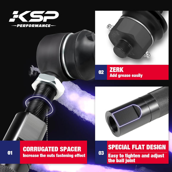 KSP 0-6" Adjustable Heavy Duty Tie Rod Ends Advantages