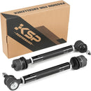A set of black heavy duty tie rods for 2001-2010 Silverado Sierra 2500 3500 Chevy GMC, displayed alongside the product box with KSP Performance branding.
