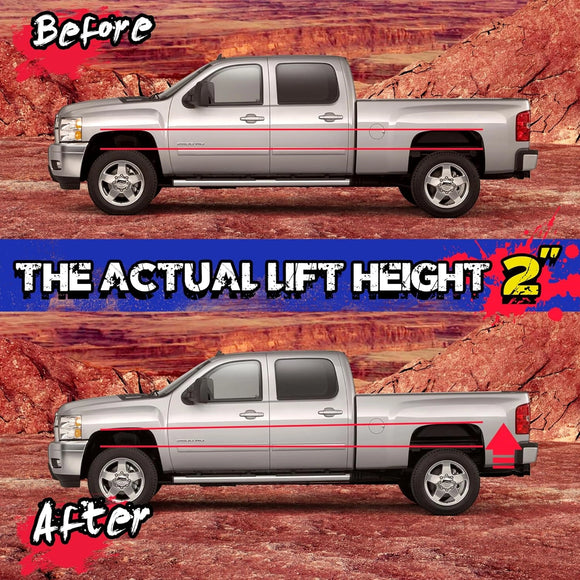 KSP 2" Rear lift kits effects before and after installation