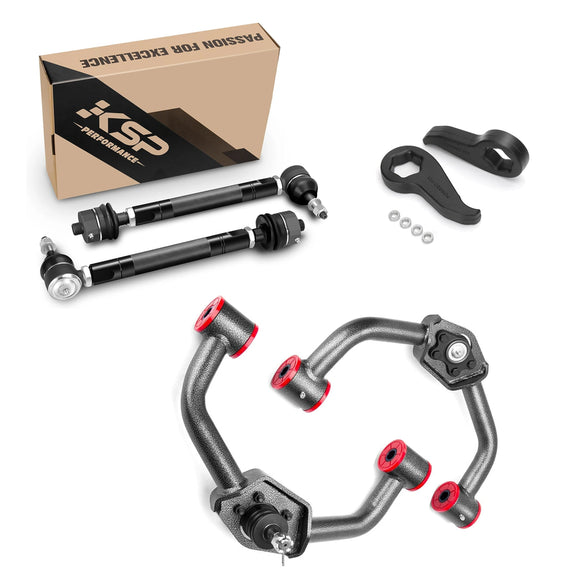 Upper Control Arm with Tie Rod Kit+1-3" Torsion Key for 2020–2023 Silverado Sierra 2500HD/3500HD