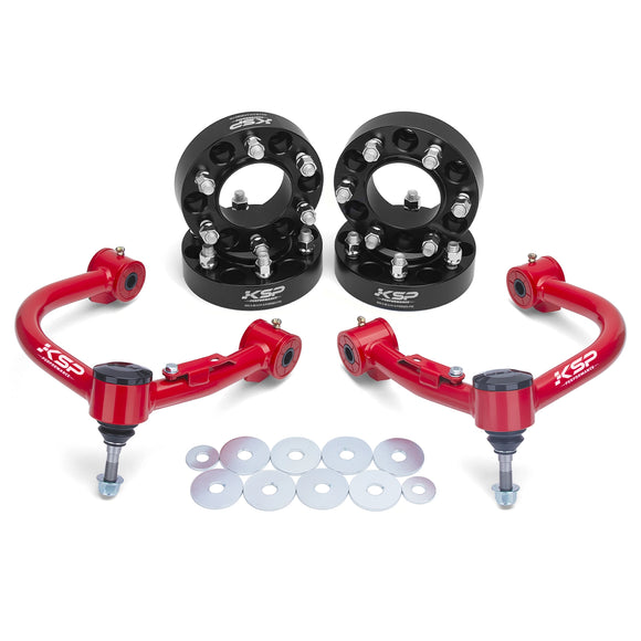KSP 2-4" Red Upper Control Arm with 1.5 inch 6×5.5 Wheel Spacers for Toyota