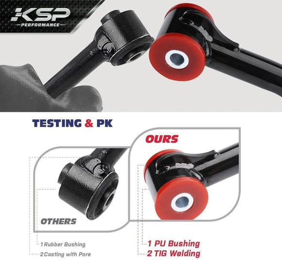 KSP control arm have PU bushing and TIG welding.