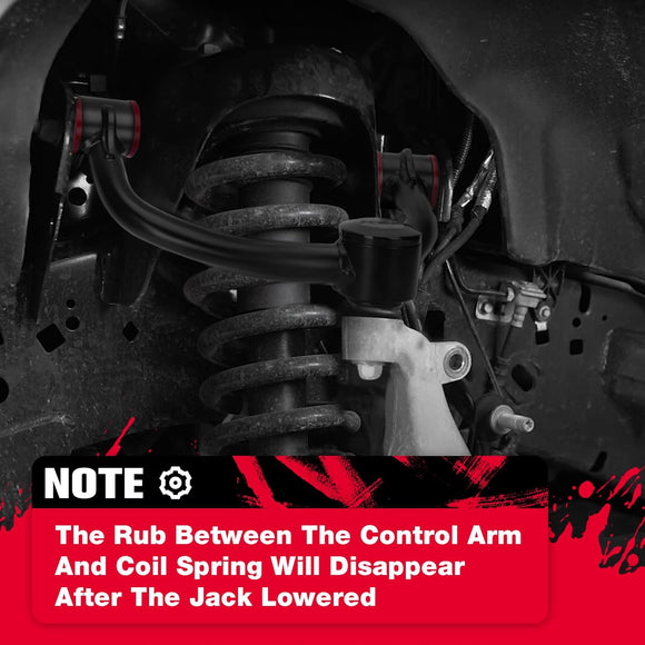 The Rub Between The KSP control Arm And Coil Spring Will Disappear After The Jack Lowered