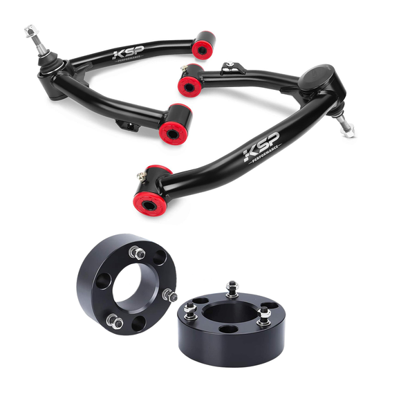 KSP 2-4" Upper Control Arms and 3" Front Leveling Lift Kits for 2007-2014 Silverado Sierra 1500
