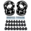 KSP M12x1.5 to M14x1.5 Wheel Adapter Spacers with M14x1.5 Black Lug Nuts for Toyota