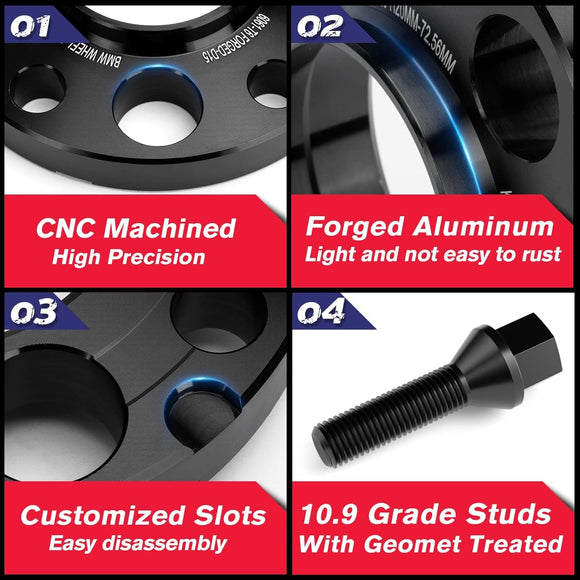 KSP spacer advantages:
CNC Machined, high precision.
Forged Aluminum, light and not easy to rust.
Customized Slots, easy disassemly.
10.9 Grade Studs, with geomet treated.