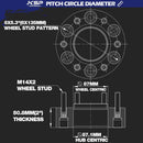 Bolt Pattern:6x135mm, Hub Bore:87.1mm, Thickness:2"(50.8mm),Wheel Stud: M14×2