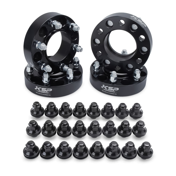 KSP 1.5 inch 6x5.5 Wheel Spacers with 24 PCS M14×1.5 Black Lug Nuts
