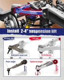 KSP 2-4" control arm fit ferfectly and optimal angle