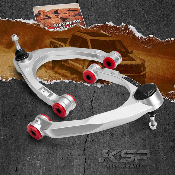 Upper Control Arm components with KSP Performance branding on a textured background.