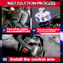 Schematic diagram of the installation process of the KSP Toyota Tundra 2000-2006 2-4 inch control arm