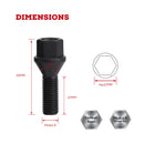 20pcs Conical Seat 14x1.5 Stock 27MM Lug Bolts For AUDI MERCEDES-2