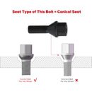 20pcs Conical Seat 14x1.5 Stock 27MM Lug Bolts For AUDI MERCEDES-3