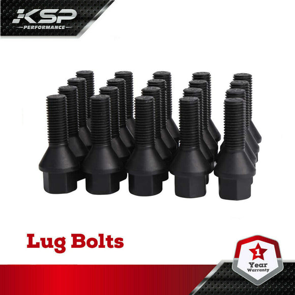 20pcs Conical Seat 14x1.5 Stock 27MM Lug Bolts For AUDI MERCEDES