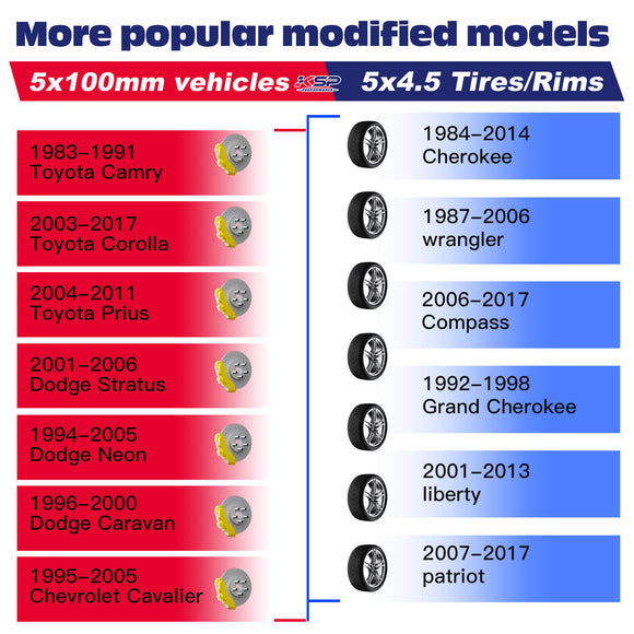 5x100 to 5x114.3 Wheel Adapter For Dodge Toyota Chrysler Bolt Pattern Conversion Kit