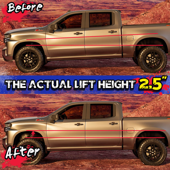 KSP 2.5" Front Leveling Lift Kit Installation Effect