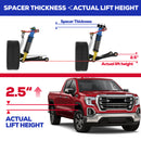 KSP 2.5" Front Leveling Lift Kit Spacer Thickness< Actual Lift Height