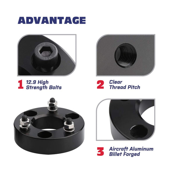 2.5" Front Leveling Lift Kits Strut Spacers For 2006-2019 Dodge Ram 1500 xccscss.